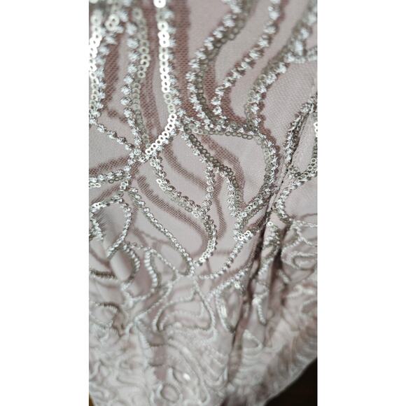 JS Collections Women's Rose Pink 3/4 Sleeve Sequin Midi Sheath Dress Size 14 NWT - Picture 6 of 9